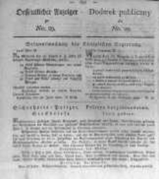 Oeffentlicher Anzeiger zum Amtsblatt No.29. der K&ouml;nigl. Preuss. Regierung zu Bromberg. 1820