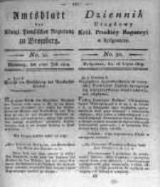 Amtsblatt der K&ouml;niglichen Preussischen Regierung zu Bromberg. 1819.07.16 No.30