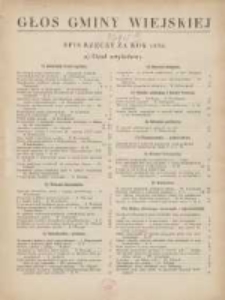Głos Gminy Wiejskiej: czasopismo poświęcone sprawom samorządu gminnego: organ Związku Gmin Wiejskich Rzeczypospolitej Polskiej 1930.01.15 R.6 Nr1