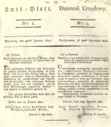 Amtsblatt der K&ouml;niglichen Preussischen Regierung zu Bromberg. 1824.01.30 No.5
