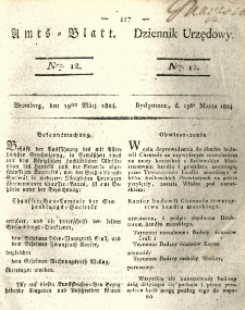 Amtsblatt der K&ouml;niglichen Preussischen Regierung zu Bromberg. 1824.03.19 No.12