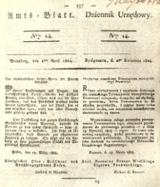 Amtsblatt der K&ouml;niglichen Preussischen Regierung zu Bromberg. 1824.04.02 No.14
