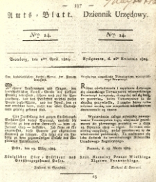 Amtsblatt der Königlichen Preussischen Regierung zu Bromberg. 1824.04.02 No.14