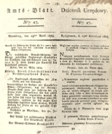 Amtsblatt der K&ouml;niglichen Preussischen Regierung zu Bromberg. 1824.04.23 No.17