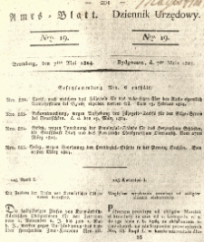 Amtsblatt der K&ouml;niglichen Preussischen Regierung zu Bromberg. 1824.05.07 No.19