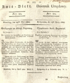 Amtsblatt der K&ouml;niglichen Preussischen Regierung zu Bromberg. 1824.05.14 No.20