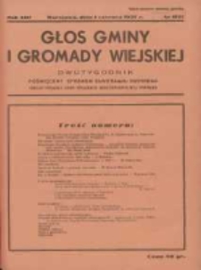 Głos Gminy i Gromady Wiejskiej: dwutygodnik poświęcony sprawom samorządu gminnego: organ Związku Gmin Wiejskich Rzeczypospolitej Polskiej 1937.06.01 R.13 Nr11/12