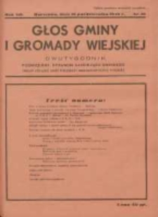 Głos Gminy i Gromady Wiejskiej: dwutygodnik poświęcony sprawom samorządu gminnego: organ Związku Gmin Wiejskich Rzeczypospolitej Polskiej 1936.10.16 R.12 Nr20