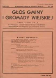Głos Gminy i Gromady Wiejskiej: dwutygodnik poświęcony sprawom samorządu gminnego: organ Związku Gmin Wiejskich Rzeczypospolitej Polskiej 1936.12.16 R.12 Nr24