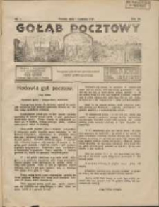 Gołąb Pocztowy: czasopismo poświęcone sprawom hodowli i tresury gołębia pocztowego 1927.04.01 R.3 Nr7