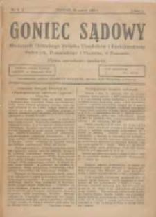 Goniec Sądowy: miesięcznik Centralnego Związku Urzędnik&oacute;w i Funkcjonarjuszy Sądowych, Poznańskiego i Pomorza w Poznaniu 1921.03.15 R.1 Nr2