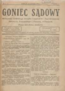 Goniec Sądowy: miesięcznik Centralnego Związku Urzędnik&oacute;w i Funkcjonarjuszy Sądowych, Poznańskiego i Pomorza w Poznaniu 1921.04.15 R.1 Nr3
