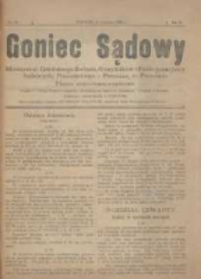 Goniec Sądowy: miesięcznik Centralnego Związku Urzędnik&oacute;w i Funkcjonarjuszy Sądowych, Poznańskiego i Pomorza w Poznaniu 1922.04.01 R.2 Nr14