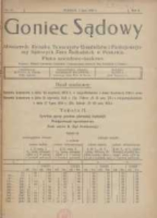 Goniec Sądowy: miesięcznik Związku Towarzystw Urzędnik&oacute;w i Funkcjonarjuszy Sądowych Ziem Zachodnich w Poznaniu 1922.07.01 R.2 Nr17