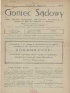 Goniec Sądowy: organ Związku Towarzystw Urzędnik&oacute;w i Funkcjonarjuszy Sądowych Ziem Zachodnich w Poznaniu 1925.01.01 R.5 Nr1