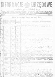 Informacje Urzędowe Powiatu Gnieźnieńskiego 1929.04.13 R.78 Nr31