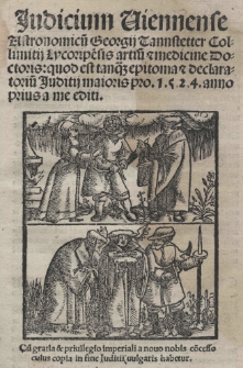 Iudicium Viennense astronomicu[m] Georgij Tannstetter Collimitij [...] quod est tanq[ue] epitoma et declaratoriu[m] Iuditij maioris pro 1524 anno prius a me editi