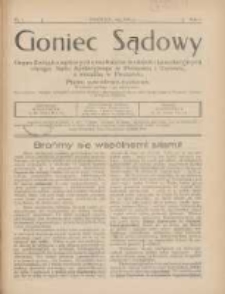 Goniec Sądowy: organ Związku Sądowych Urzędników Średnich i Kancelaryjnych Okręgu Sądu Apelacyjnego w Poznaniu i Toruniu z siedzibą w Poznaniu 1926.05 R.6 Nr5