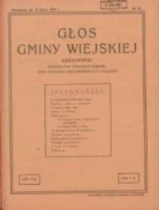Głos Gminy Wiejskiej: czasopismo poświęcone sprawom Związku Gmin Wiejskich Rzeczypospolitej Polskiej 1929.07.31 R.5 Nr14