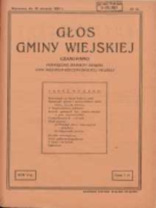Głos Gminy Wiejskiej: czasopismo poświęcone sprawom Związku Gmin Wiejskich Rzeczypospolitej Polskiej 1929.08.31 R.5 Nr16