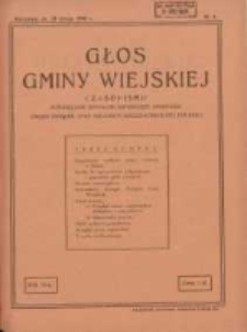 Głos Gminy Wiejskiej: czasopismo poświęcone sprawom samorządu gminnego: organ Związku Gmin Wiejskich Rzeczypospolitej Polskiej 1930.02.28 R.6 Nr4