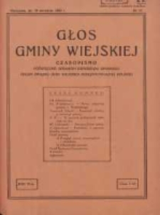 Głos Gminy Wiejskiej: czasopismo poświęcone sprawom samorządu gminnego: organ Związku Gmin Wiejskich Rzeczypospolitej Polskiej 1930.09.15 R.6 Nr17
