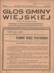 Głos Gminy Wiejskiej: dwutygodnik poświęcony sprawom samorządu gminnego: organ Związku Gmin Wiejskich Rzeczypospolitej Polskiej 1933.12.30 R.9 Nr23/24