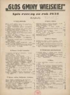 Głos Gminy Wiejskiej: dwutygodnik poświęcony sprawom samorządu gminnego: organ Związku Gmin Wiejskich Rzeczypospolitej Polskiej 1934.01.15 R.10 Nr1