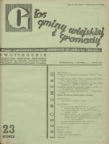 Głos Gminy Wiejskiej: dwutygodnik poświęcony sprawom samorządu gminnego: organ Związku Gmin Wiejskich Rzeczypospolitej Polskiej 1938.12.01 R.14 Nr23