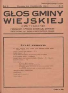 Głos Gminy Wiejskiej: dwutygodnik poświęcony sprawom samorządu gminnego: organ Związku Gmin Wiejskich Rzeczypospolitej Polskiej 1935.10.15 R.11 Nr19