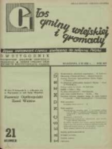 Głos Gminy Wiejskiej: dwutygodnik poświęcony sprawom samorządu gminnego: organ Związku Gmin Wiejskich Rzeczypospolitej Polskiej 1938.11.02 R.14 Nr21