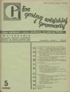 Głos Gminy Wiejskiej: dwutygodnik poświęcony sprawom samorządu gminnego: organ Związku Gmin Wiejskich Rzeczypospolitej Polskiej 1939.03.01 R.15 Nr5