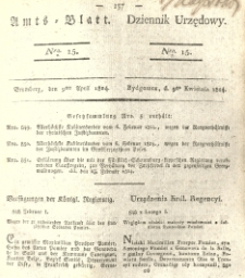 Amtsblatt der K&ouml;niglichen Preussischen Regierung zu Bromberg. 1824.04.09 No.15