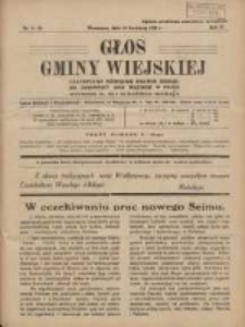 Głos Gminy Wiejskiej: czasopismo poświęcone sprawom Zrzeszenia Samopomocy Gmin Wiejskich w Polsce 1928.04.10 R.4 Nr9/10