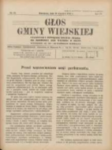 Głos Gminy Wiejskiej: czasopismo poświęcone sprawom Zrzeszenia Samopomocy Gmin Wiejskich w Polsce 1928.09.30 R.4 Nr27