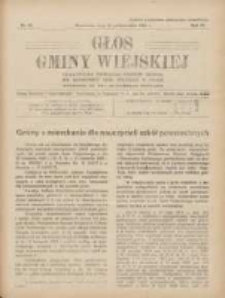 Głos Gminy Wiejskiej: czasopismo poświęcone sprawom Zrzeszenia Samopomocy Gmin Wiejskich w Polsce 1928.10.20 R.4 Nr29