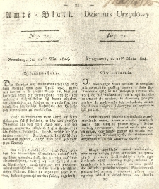 Amtsblatt der K&ouml;niglichen Preussischen Regierung zu Bromberg. 1824.05.21 No.21