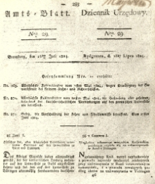 Amtsblatt der K&ouml;niglichen Preussischen Regierung zu Bromberg. 1824.07.16 No.29