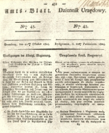 Amtsblatt der K&ouml;niglichen Preussischen Regierung zu Bromberg. 1824.10.22 No.43