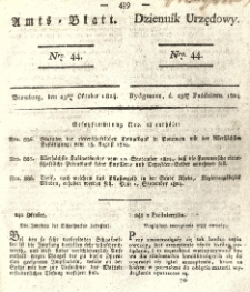 Amtsblatt der K&ouml;niglichen Preussischen Regierung zu Bromberg. 1824.10.29 No.44