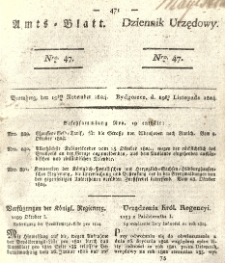 Amtsblatt der K&ouml;niglichen Preussischen Regierung zu Bromberg. 1824.11.19 No.47