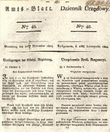 Amtsblatt der K&ouml;niglichen Preussischen Regierung zu Bromberg. 1824.11.26 No.48