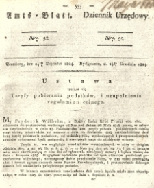 Amtsblatt der Königlichen Preussischen Regierung zu Bromberg. 1824.12.24 No.52