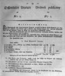 Oeffentlicher Anzeiger zum Amtsblatt No.5. der K&ouml;nigl. Preuss. Regierung zu Bromberg. 1824