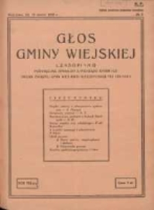 Głos Gminy Wiejskiej: czasopismo poświęcone sprawom samorządu gminnego: organ Związku Gmin Wiejskich Rzeczypospolitej Polskiej 1932.03.15 R.8 Nr5