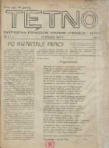 Tętno: dwutygodnik poświęcony sprawom literatury i sztuki 1928.01.15 R.2 Nr1/2