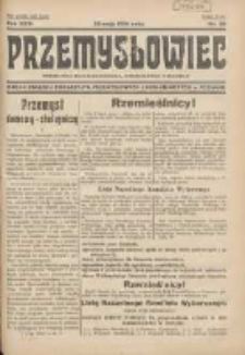 Przemysłowiec: tygodnik dla polskiego rzemiosła, przemysłu i handlu: organ Związku Towarzystw Przemysłowych 1934.05.20 R.31 Nr20
