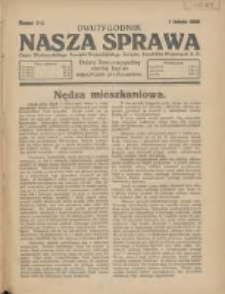 Nasza Sprawa: organ Wielkopolskiego Zarządu Wojewódzkiego Związku Inwalidów Wojennych RP 1929.02.01 Nr3
