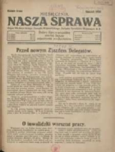 Nasza Sprawa: organ Wielkopolskiego Zarządu Wojewódzkiego Związku Inwalidów Wojennych RP 1930.01 Nr1