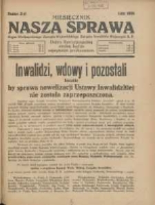 Nasza Sprawa: organ Wielkopolskiego Zarządu Wojewódzkiego Związku Inwalidów Wojennych RP 1930.02 Nr2